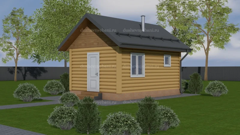 Баня из бревна под ключ - проект Б1