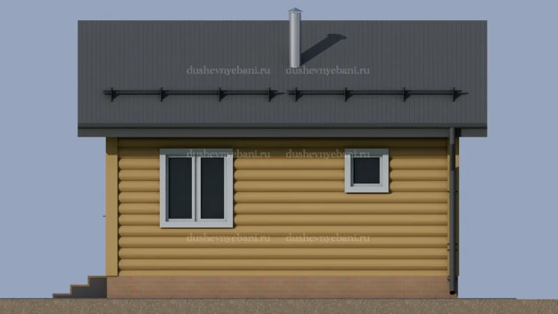 Баня из бревна под ключ - проект Б1 — изображение 3