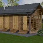 Баня из бревна с дровником