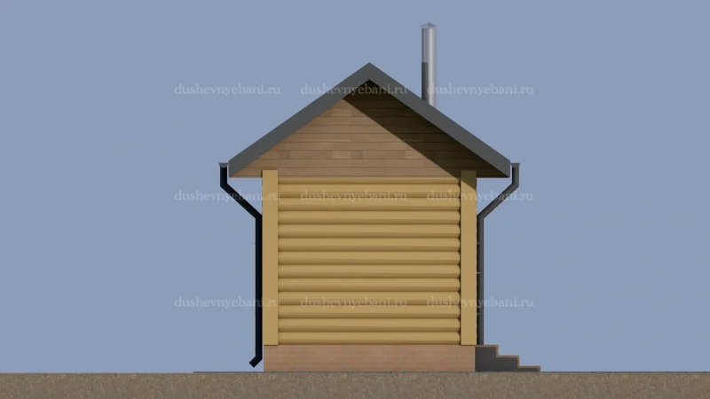 Баня из бревна с дровником