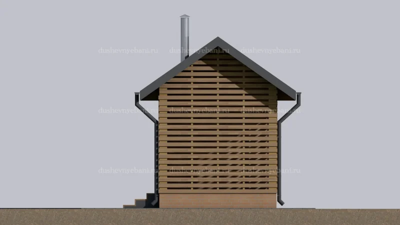 Баня из бревна с дровником