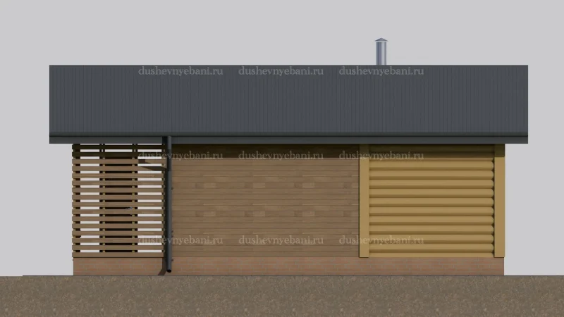 Баня из бревна с дровником