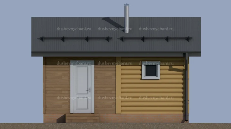 Баня из бревна с холодным предбанником