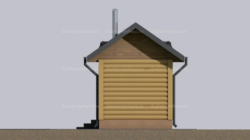 Баня из бревна с холодным предбанником