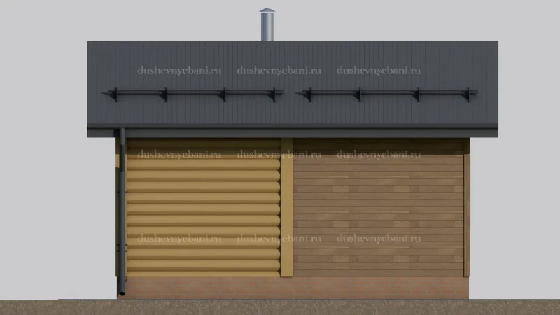 Баня из бревна с холодным предбанником