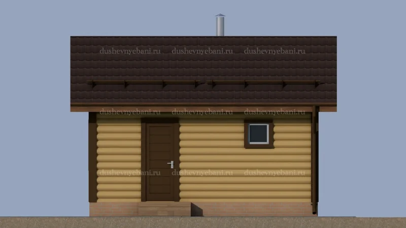 Баня из бревна с санузлом
