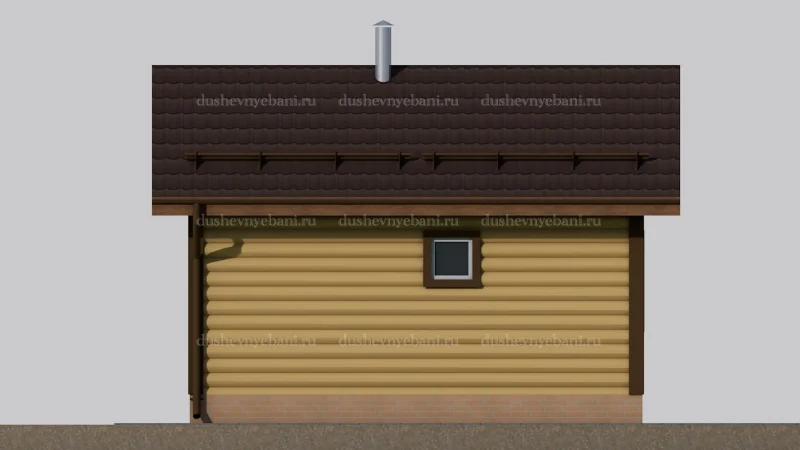 Баня из бревна с санузлом