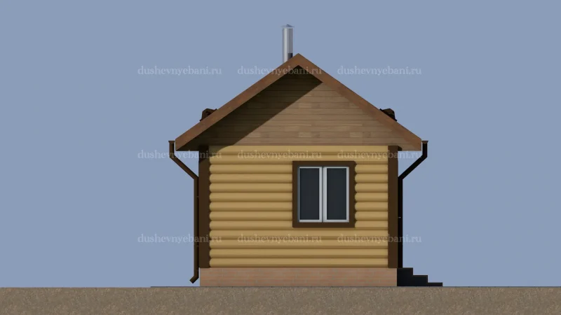 Баня из бревна с санузлом