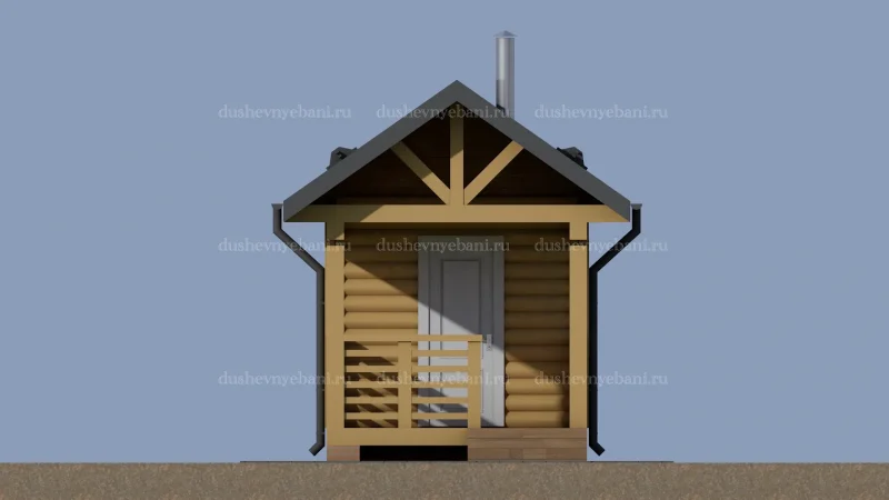 Баня с террасой сбоку