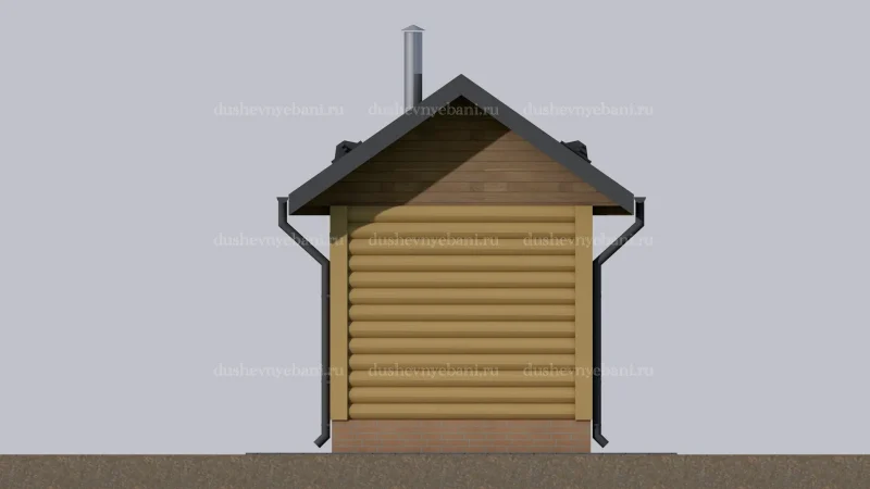 Баня с террасой сбоку