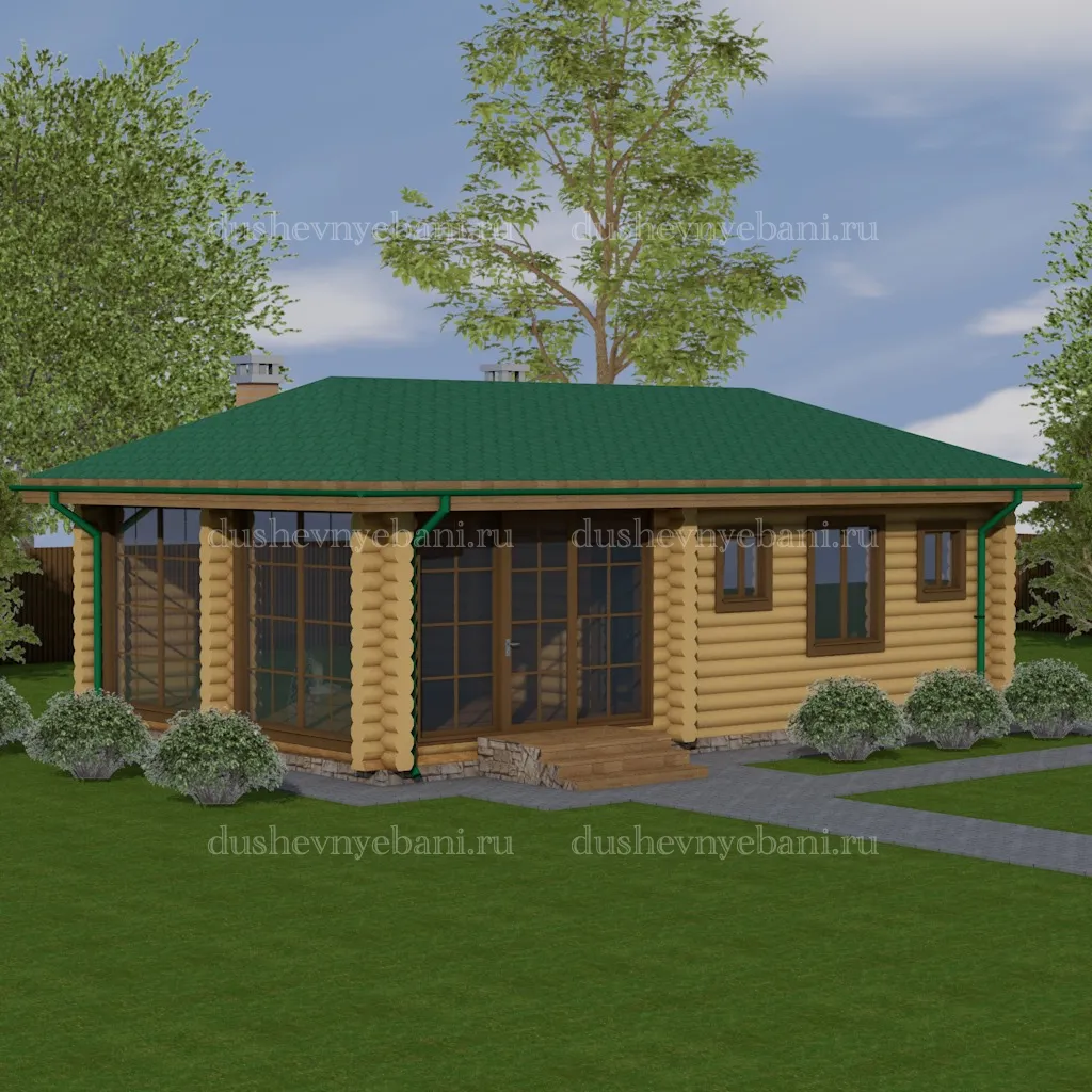 Баня с верандой