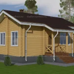 Дом из бревна 6.6 на 8.4 метра
