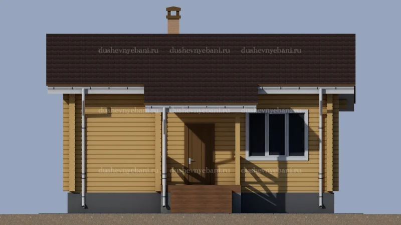 Дом из бревна 6.6 на 8.4 метра