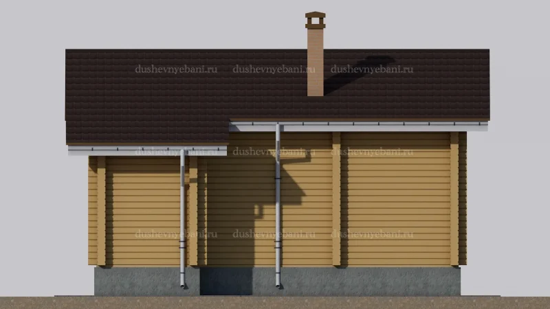 Дом из бревна 6.6 на 8.4 метра
