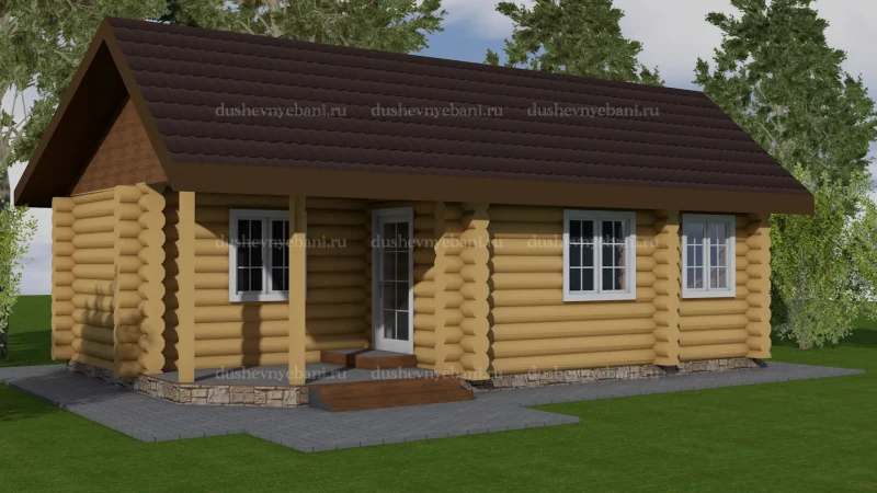 Дом из бревна размер 6 на 9.8 метра