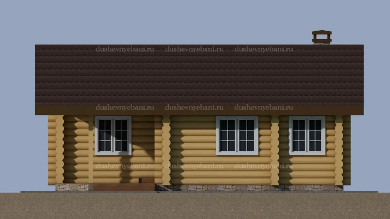 Дом из бревна размер 6 на 9.8 метра