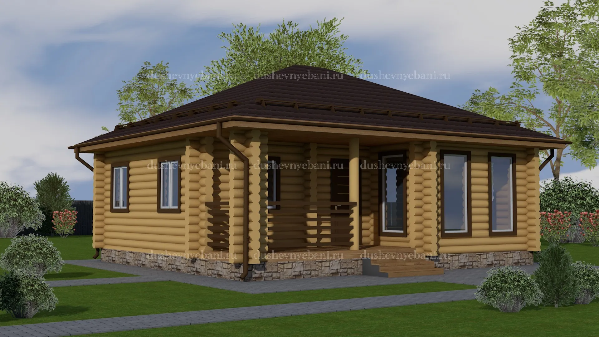 Дом из бревна 9 на 8