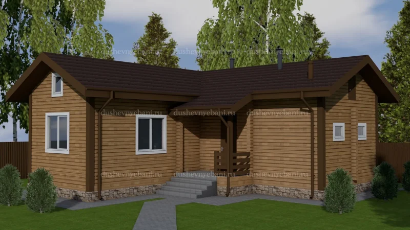 Дом из бревна с баней