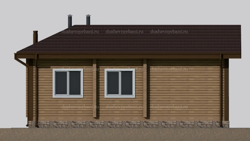 Дом из бревна с баней
