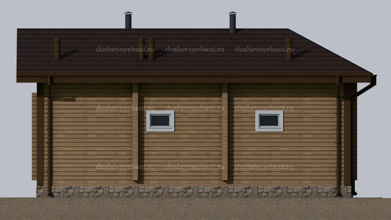 Дом из бревна с баней